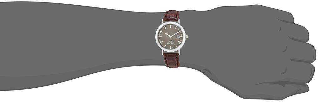 [Arias] Watch Analog Leather Band Date Men's Gray A48M04