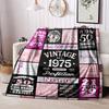 Vintage 50Th Birthday Theme Home Customize Your Name Blankets Comfortable Soft Lightweight Allseason Multipurpose Blanket For Picnics Sofas Offices