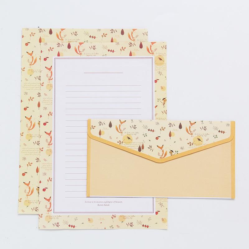 6 Sheets of Letterhead and 3 Envelopes for Mailing Envelopes, Vintage and Beautiful Floral Small Envelopes