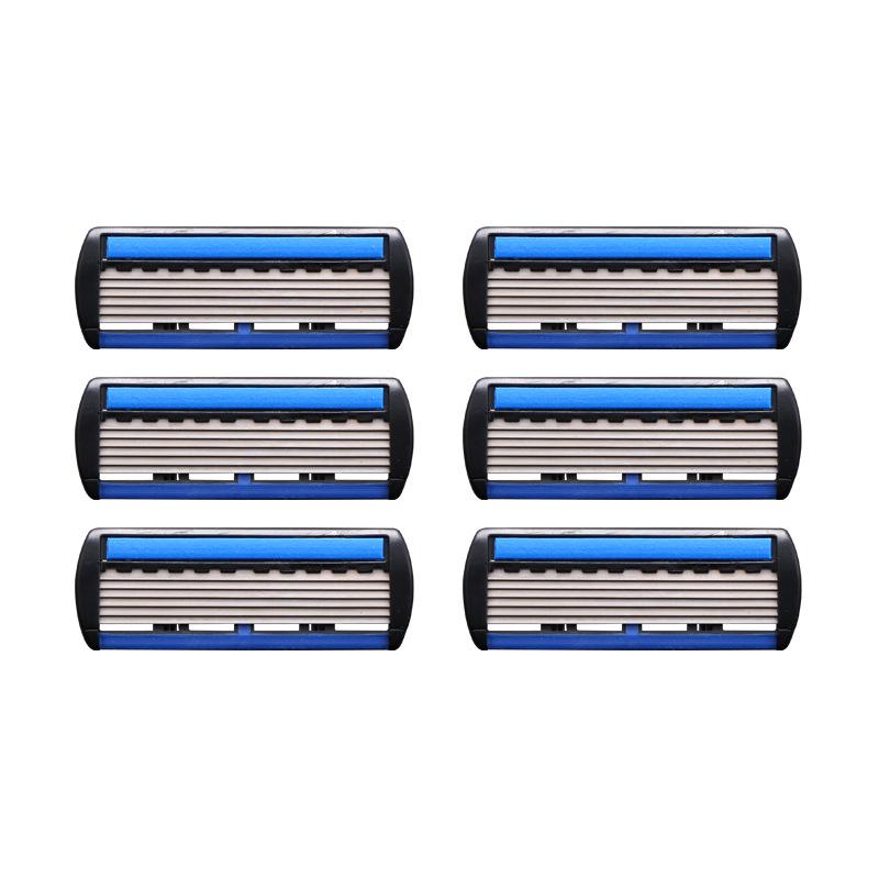 6-Blade Manual Shaver for Men - Razor with Blade Holder