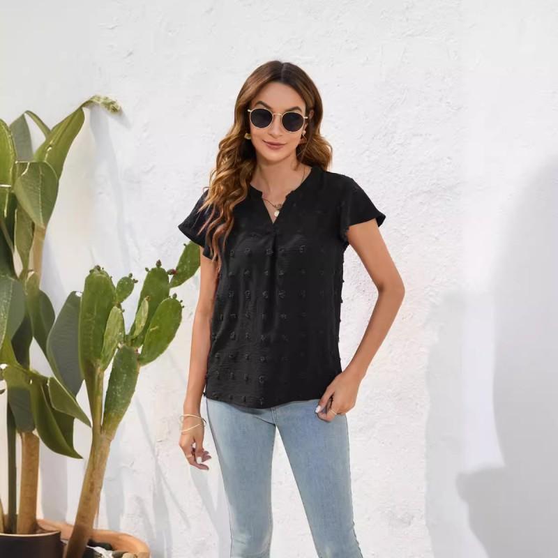 Womens Loose Fit Casual Short Sleeve T-Shirt Round Neck Comfortable Street Style Top