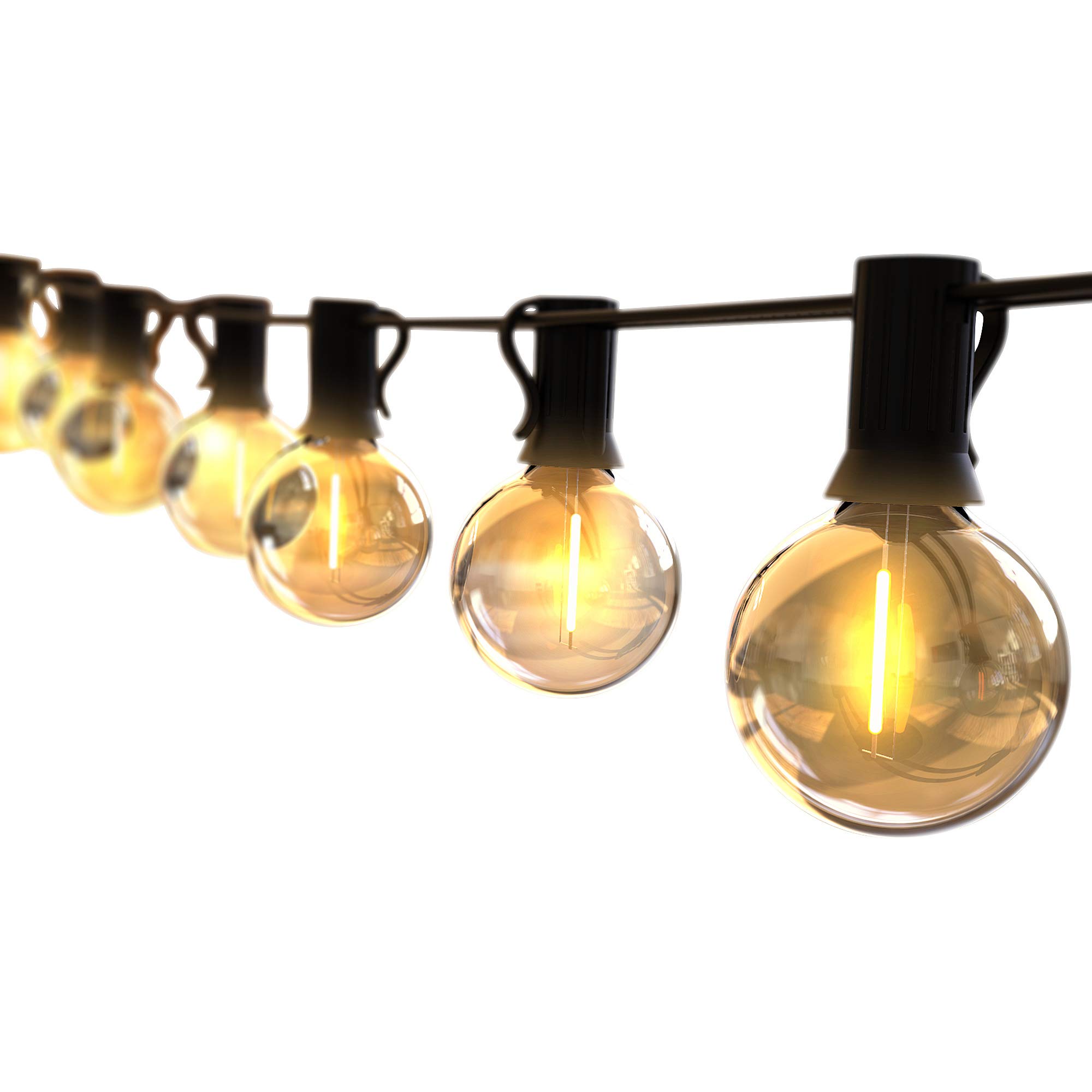 

Rainproof String Lights with 12 E12 Base G40 LED Warm and PC Material for Perfect for Garden and Shopping 5.5m Bulbs, White, Break-Resistant