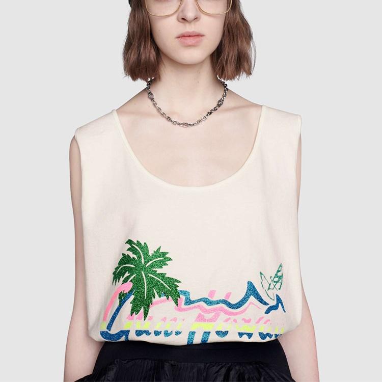 Gucci Hawaii Printed Tank Top White Women's 624776-XJCMQ-9095