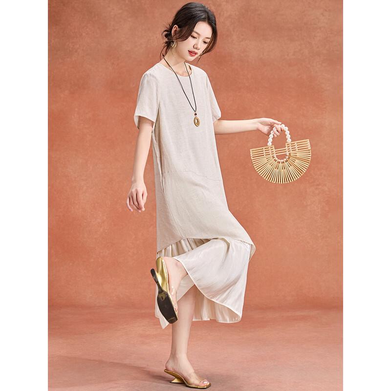 Tencel Linen Blend A-Line Midi Dress