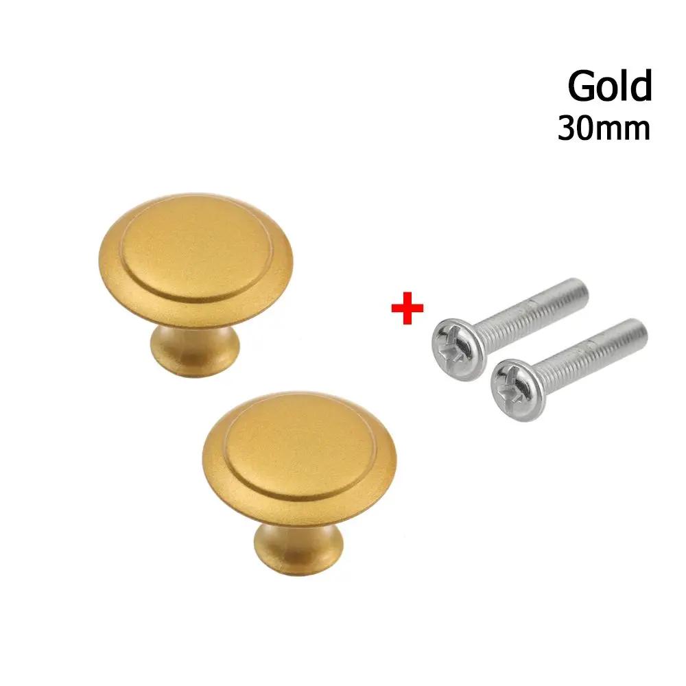 2 Stück runde Schubladengriffe (23/27/30 mm) mit Einzellochbefestigung für Küche, Schlafzimmer, Schränke, Kleiderschränke und Kommoden, Metallgriffe inklusive Schrauben