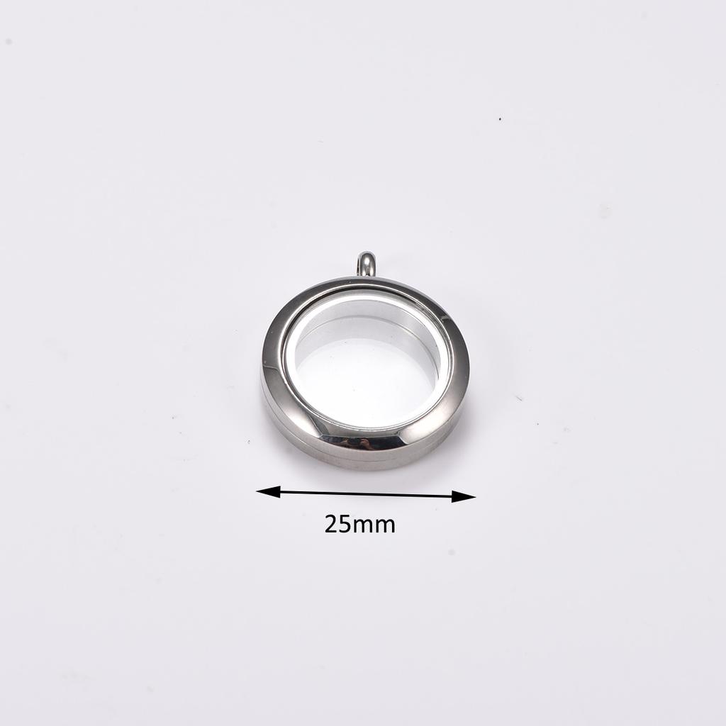 Stainless Steel Clear Glass Photo Locket Pendant for Jewelry Making Metal Memory Twist Screw Floating Picture Box Frame Charms