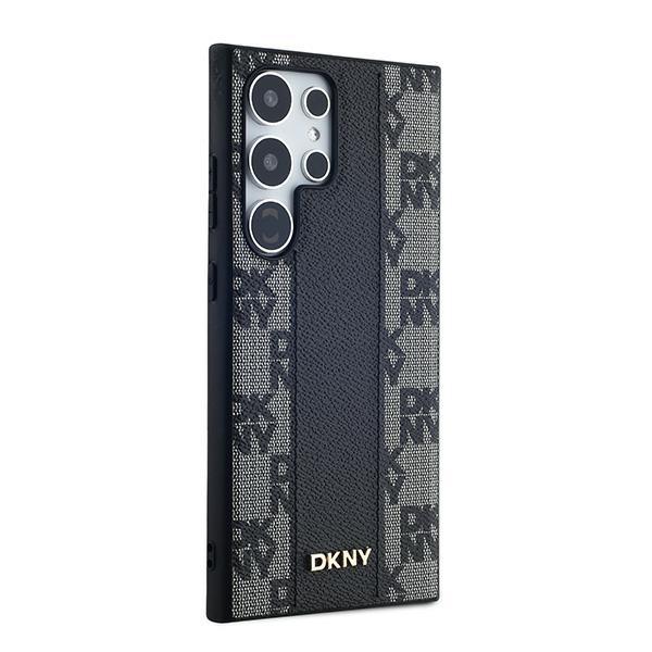Dkny Dkhms24Lpcpvslk S24 Ultra S928Czarny/Black Hardcase Leather Checkered Mono Pattern Magsafe