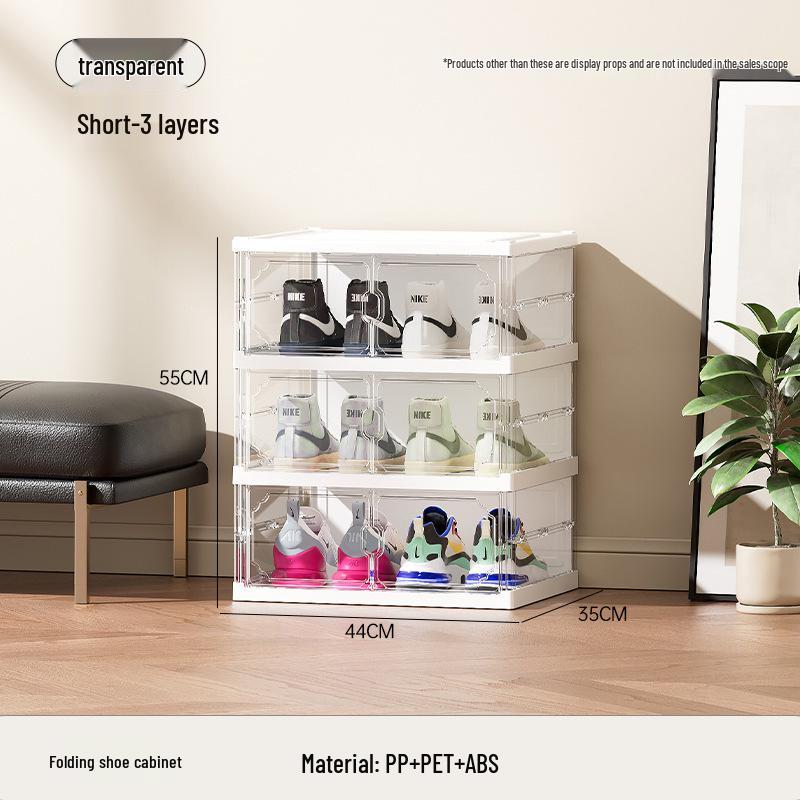Магнитный двухрядный прозрачный ящик для хранения обуви - Утолщенный многослойный складной шкаф для обуви 4436 CM 6290₽