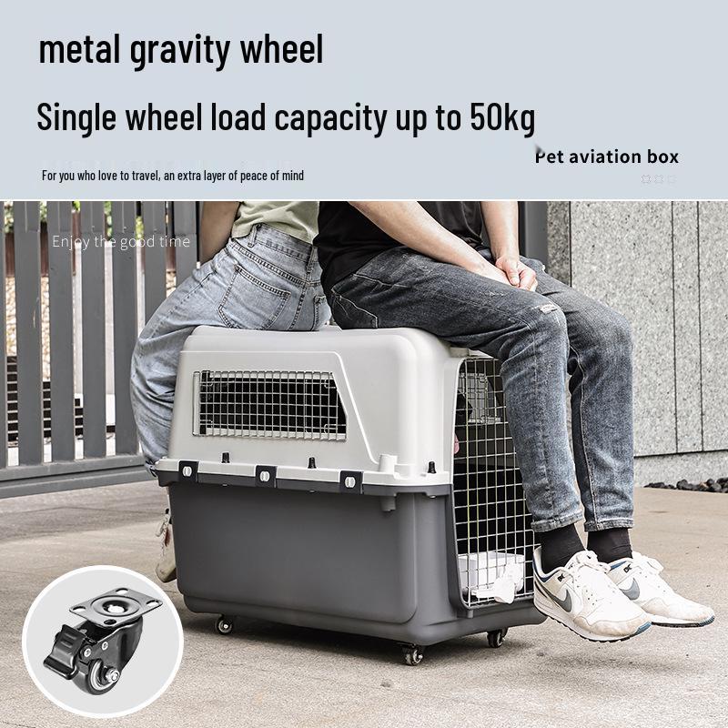 Pet Airline Carrier: Breathable, Convenient Cat & Dog Trolley Box