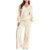 Autumn and Winter New Simple Solid Color Versatile Casual Suit Women's 1116 European and American Fashion V-neck Sweater Trousers Two-piece Set