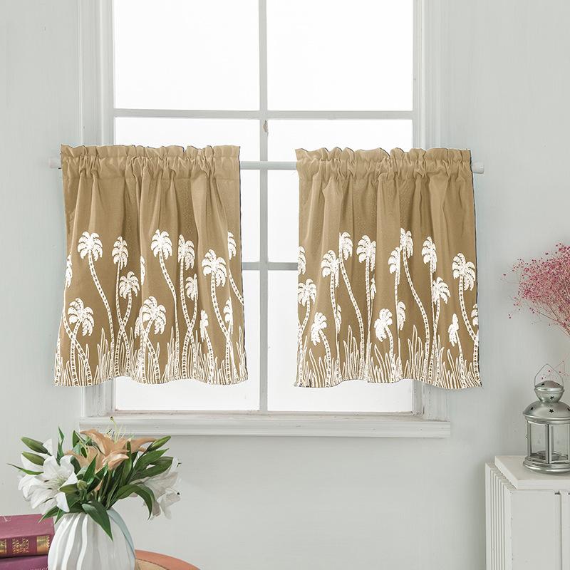 Embroidered Curtains Kitchen Curtains Door Curtains Through Rods Small Curtains American Pastoral Style Curtain Finished Products