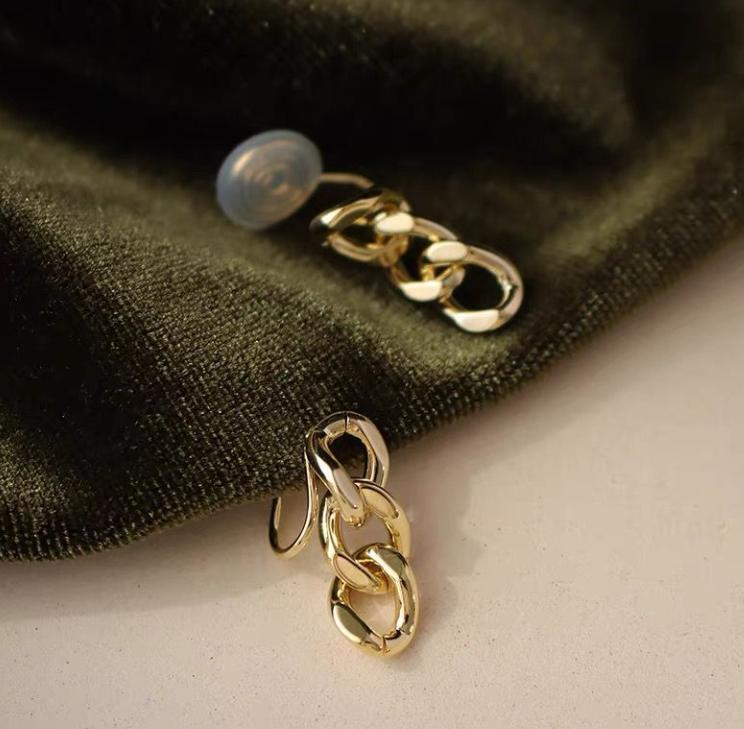 Metal Earrings Without Piercings Women's Chain Earrings Gift Jewelry