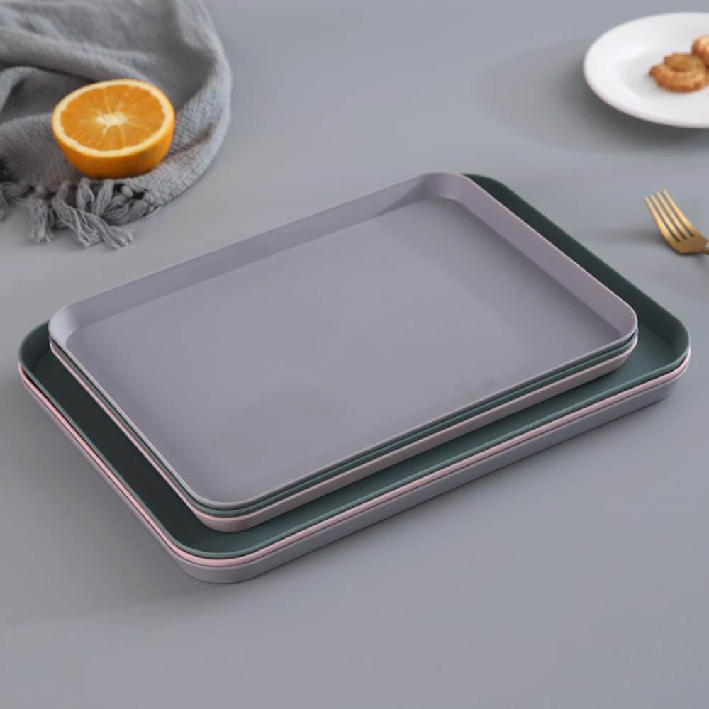 Nordic Plastic Snack Kitchen Supplies Rectangular Serving Tray Tableware Dessert Plates Dinnerware