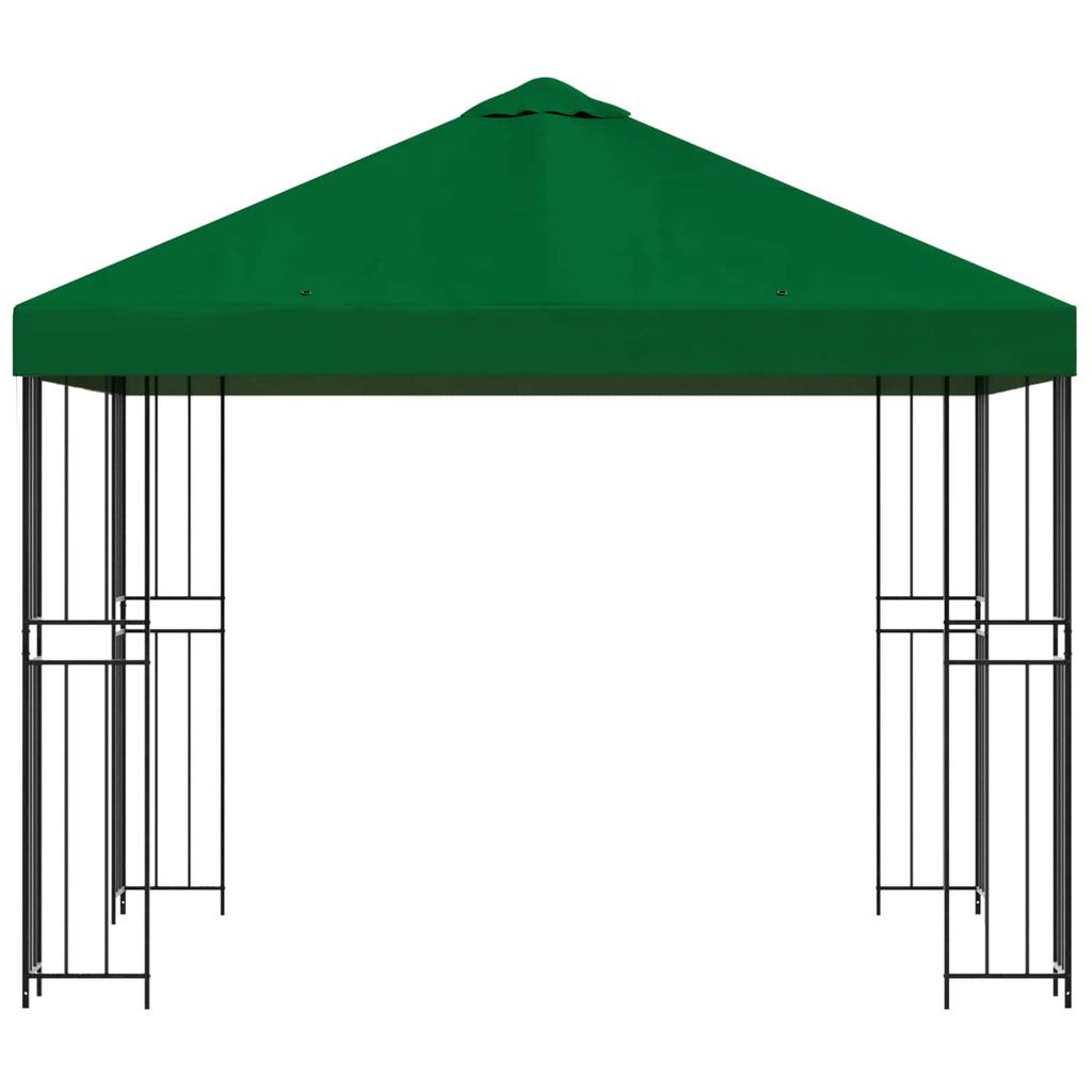 Garden Gazebo 3 X 3 M Green Polyester and Steel 190 Gsm