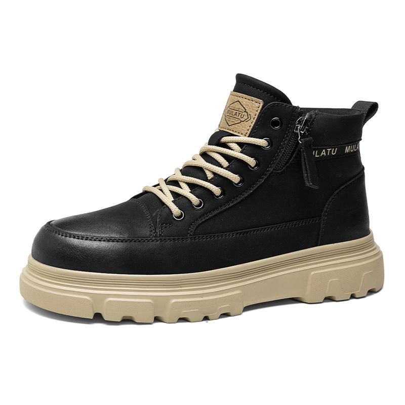 

Fashion High Quality Men Casual Leather Boots Classics Flat Designer Ankle Boots Outdoor Antiskid Office Oxford Shoes Motorcycle Boots 39