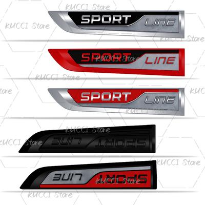 AAABU1 3D Car Sticker Sport Line Logo Metal Emblem Badge Decals For Fabia Octavia Rapid Citigo Roomster Kodiaq Karoq Superb Scala