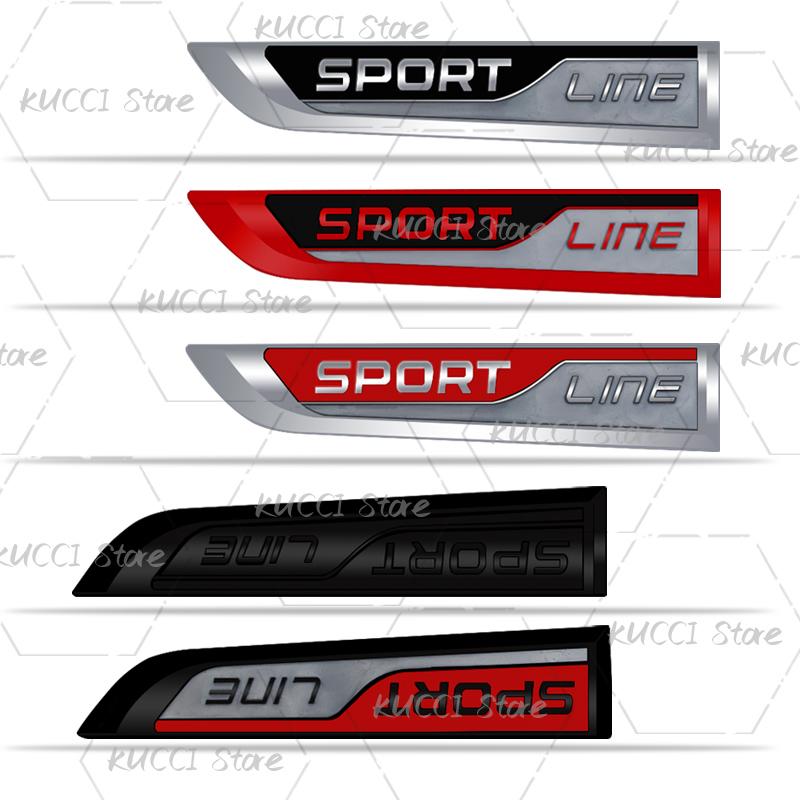 ICPG4 3D Auto Sticker Sportlijn Logo Metalen Embleem Badge Decals Voor Skoda Fabia Octavia Rapid Citigo Roomster Kodiaq Karoq Superb Scala
