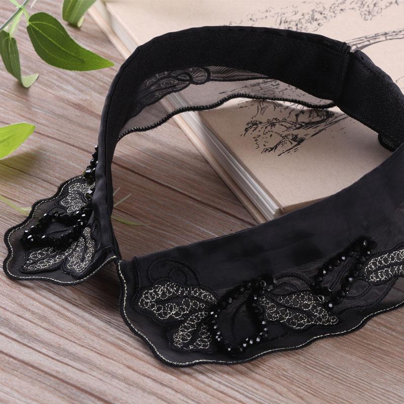 White Fake Collar Women Elegant Diamond Detachable Collars for Women False Shawl Shoulder Wrap Lapel False Collars Woman Tie