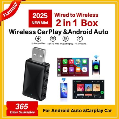 Bezprzewodowy Adapter CarPlay 2w1 Dongle Bezprzewodowy CarPlay i Android Auto Dla iPhone'a Telefon z Androidem
