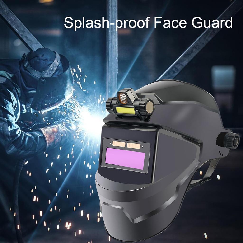 PC Welding Masks Automatic Variable Light Adjustment Large View Auto Darkening Welding Facemask for Arc Welding Grinding Cutting