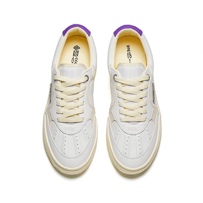 New Anta Owen Hélà TRIBE Cushioning, Wear Resistant Low Top Skateboard Shoes Unisex White Gray Purple 112531805SF-2
