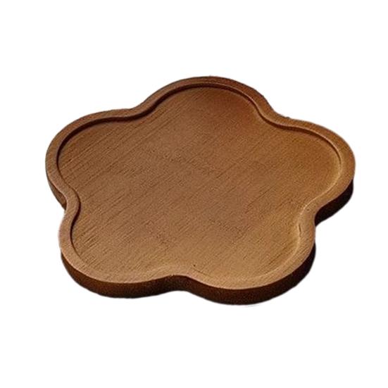 Holz Blume-förmiges Tablett Dekorative Kerzenhalterplatte Rustikaler Tischplatten Schmuckorganisator Bauernhaus Servieren