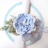 4PCS Simulation Eucalyptus Flowers Napkin Buckle, Pink Rose Napkin Rings, Festival Wedding Party Holiday Table Decoration
