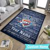 Custom NameThunder OKC Basketball Carpet, Indoor Rug, Chair Rug, Living Rooms, Doormat Made From Polyester Home Decor Birthday Christmas Gifts