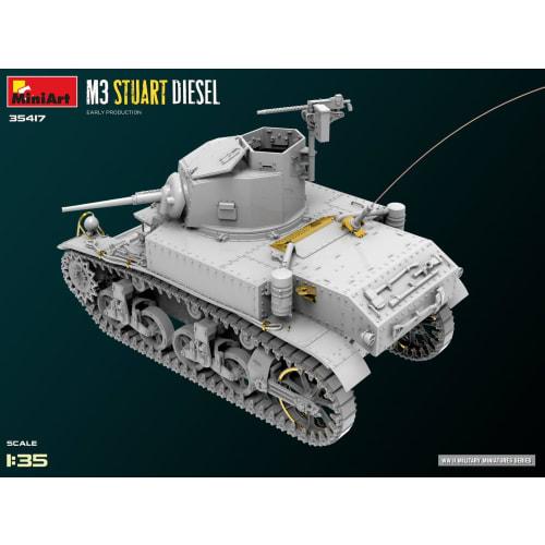 Miniart 1/35 M3 Stuart Early Diesel Plastic Model Kit MA35417 (Tank)