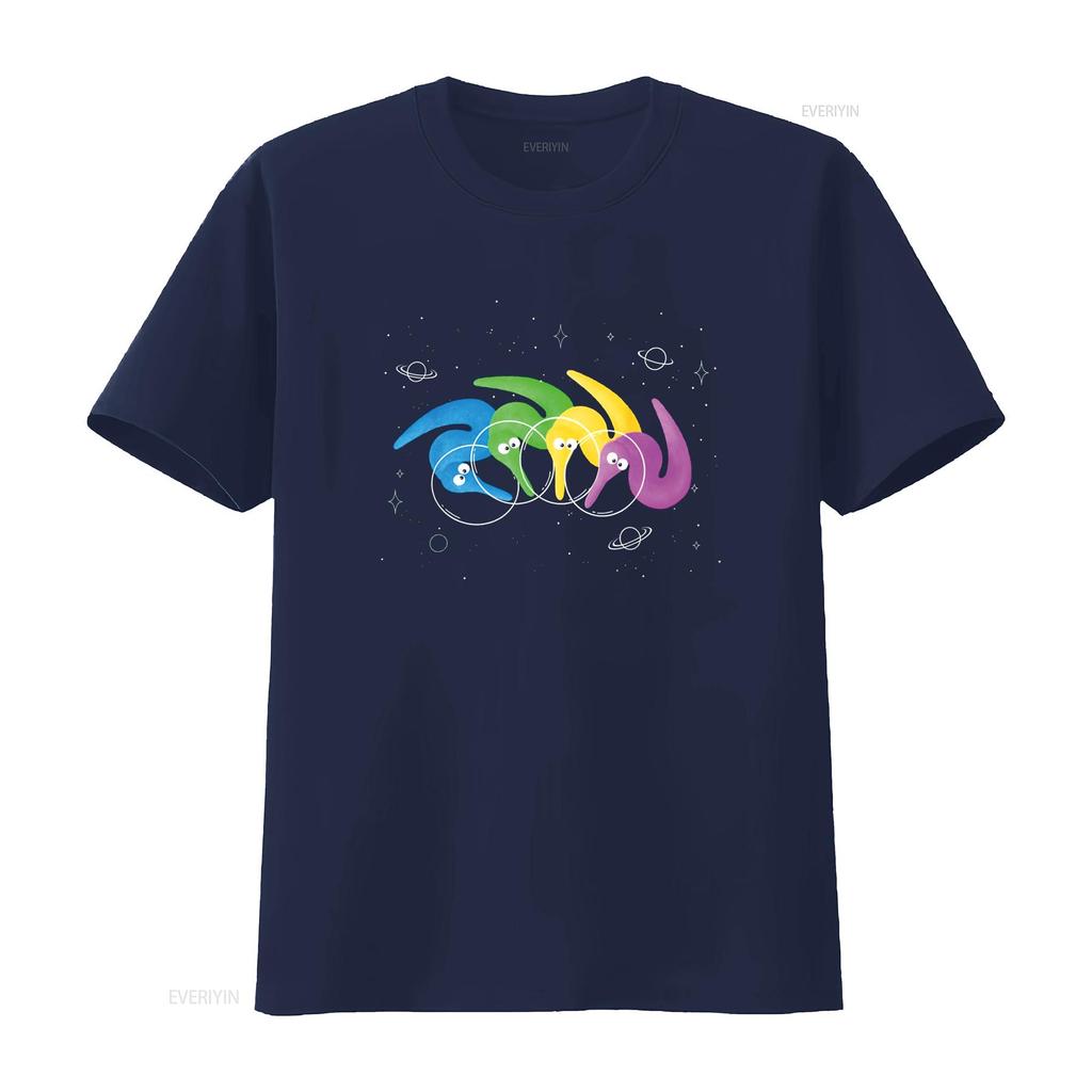 Magic Fuzzy Worms On a String In the Space T Shirt Vintage Washed Stretched Versatile Graphic Casual Streetwear Comfortable