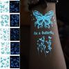Temporary Luminous Flower Tattoo Sticker Rose Butterfly Floral Fake Tattoos  Beauty Tools