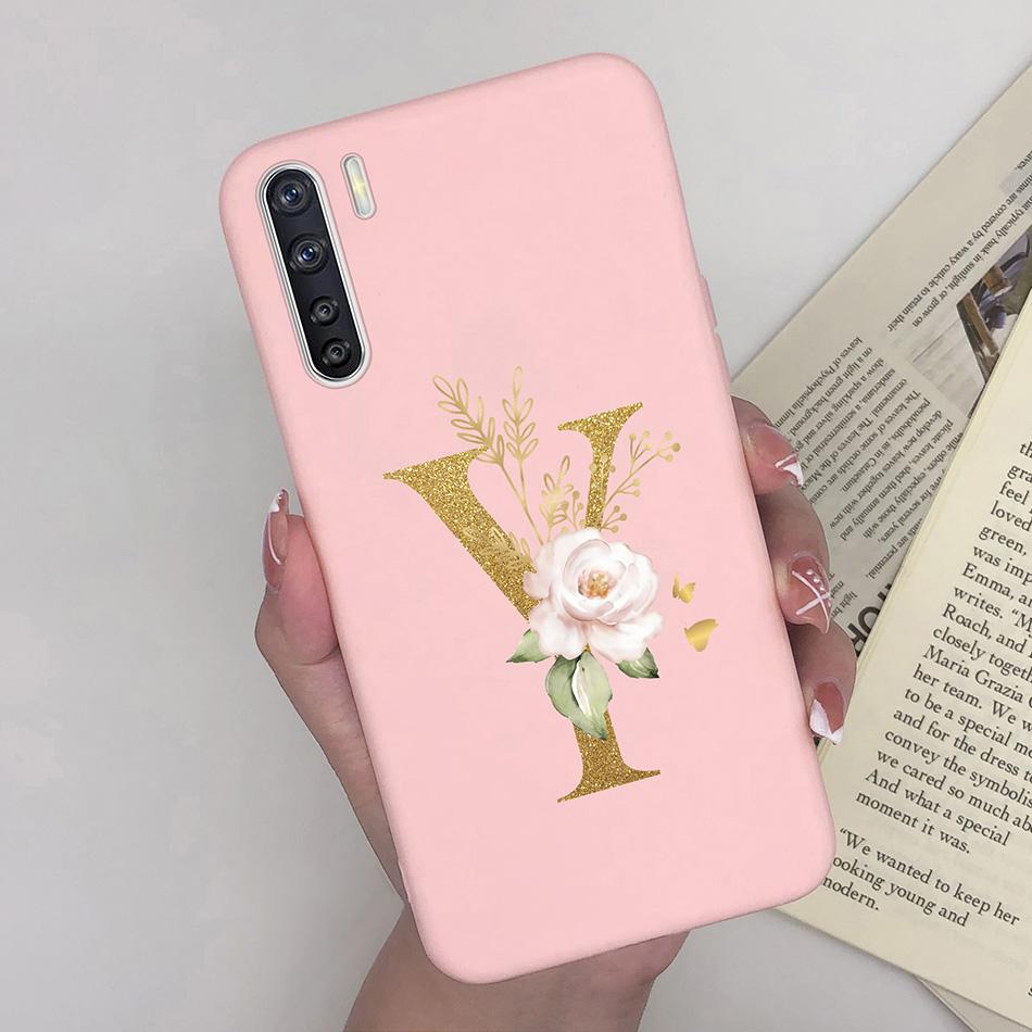 For OPPO A91 F15 Reno3 Phone Case Couple A-Z 26Letter Anti Drop Soft Silicone Matte Back Cover For OPPO A 91 F 15 Reno 3 Bumper