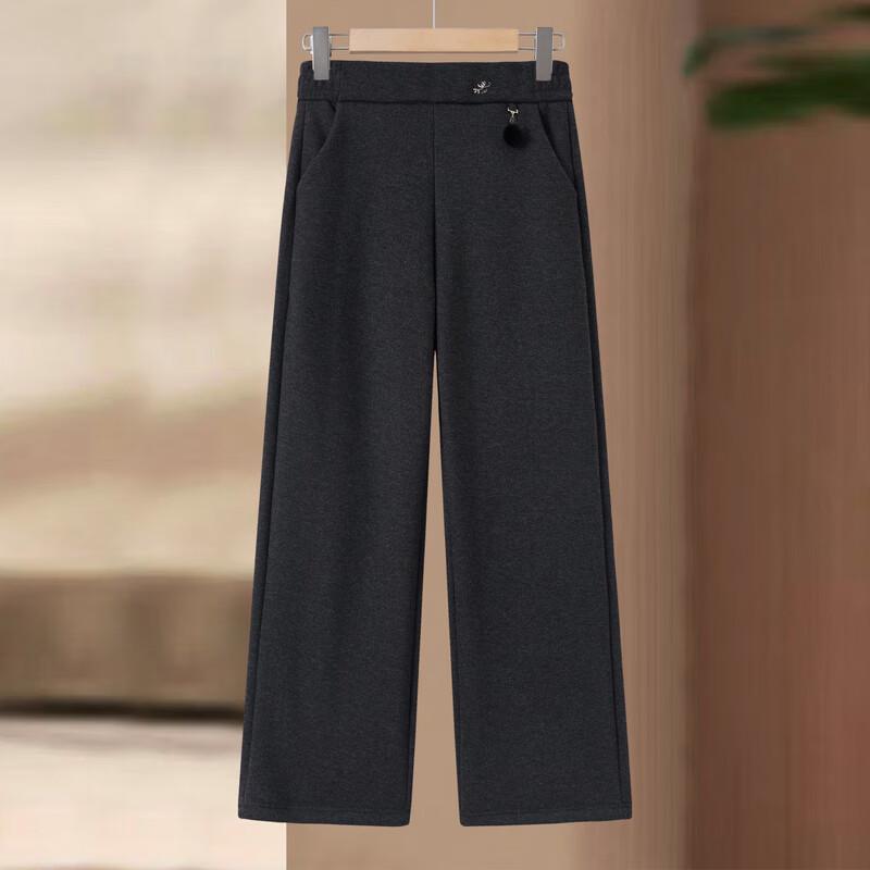 Women's Elastic Waist Fleece-Lined Straight-Leg Pants