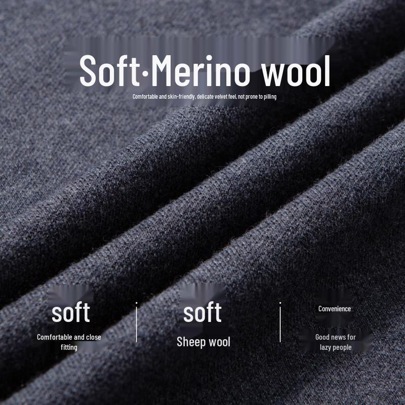 Hodo Men's Merino Wool Blend Faux Two-Piece Thermal Sweater