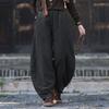 Johnature Women Vintage  Bloomers Pants Warm Winter Solid Color Trousers Elastic Waist Loose Pants