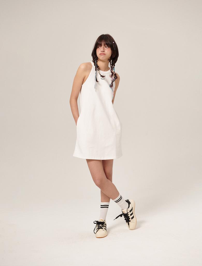 Flatwave In Seoul Lettur Halterneck Onepiece White