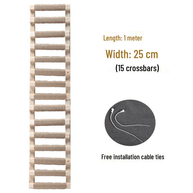 

Котяча вілла Дерев яний ігровий комплекс з сизалевою дряпалкою та сходами Sisal Rope Ladder (Solid Wood Wrapped in Sisal)