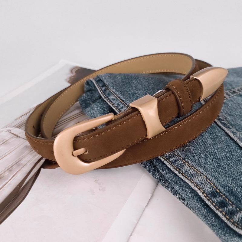 Vintage Matte Cowhide Women'S Genuine Leather Belt Casual Pants Jeans Premium Women'S Belt