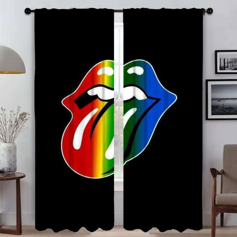 Window Curtain Room Panel Rolling Stones Halloween Decoration Living Curtains Partition Tulle Bedroom Modern Made Of Polyester Washable Sitting Ready