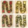 2.7 Meters Luxurious Christmas Garland With Colorful Flowers And Led Lights Perfect For Festive Decorations