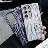 Luxury Plating 3D Wave Wrinkle Soft Case for Samsung S25 S24 Plus S23 Ultra FE A56 A36 A26 A16 A06 A55 A35 A25 A15 Fashion Cover
