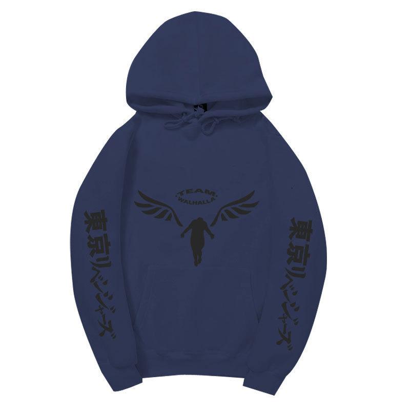 Men Women Fleece Hoodie Tokyo Revengers Walhalla Logo Autumn Winter Japanese Letter Street Long Sleeve Anime Sweatshirt