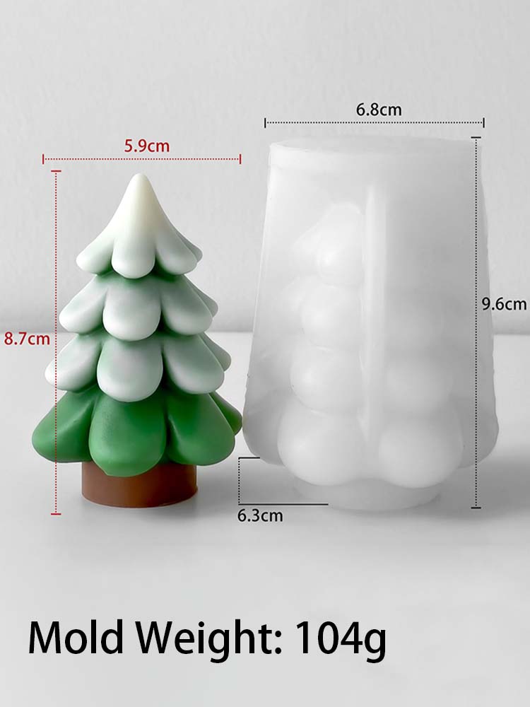3D Christmas Tree Silicone Candle Mold DIY Christmas Ornaments Craft Gifts Making Aromath Soap Plaster Resin Molds Home Xmas Dec