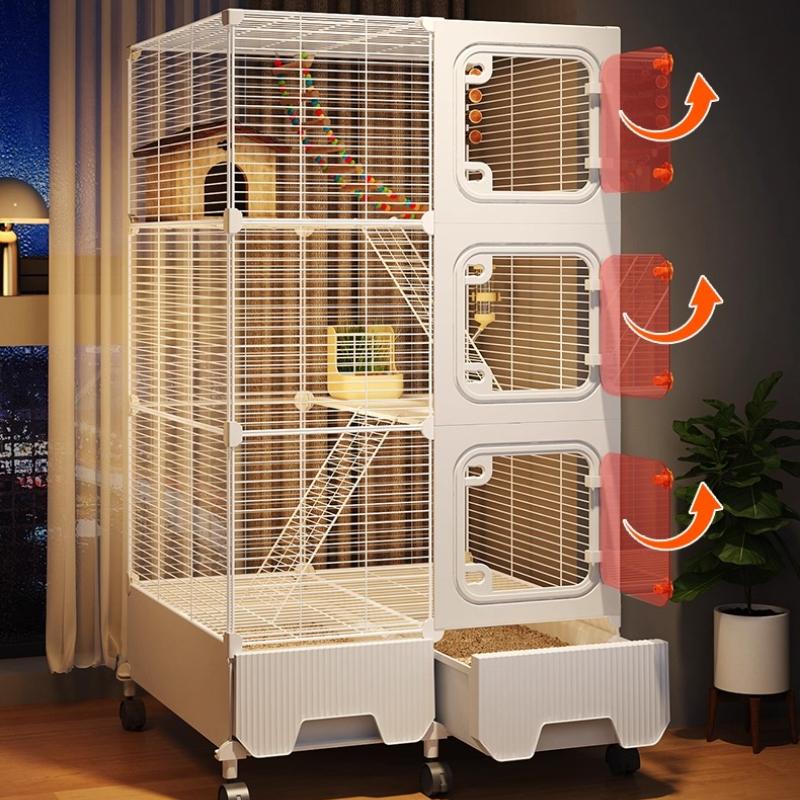 Großer Eichhörnchenkäfig Mehrstöckige Voliere für Flughörnchen & Chinchillas Sicheres Haustier-Anwesen Ultra Hohe Verschlüsselung Haustier-Villa