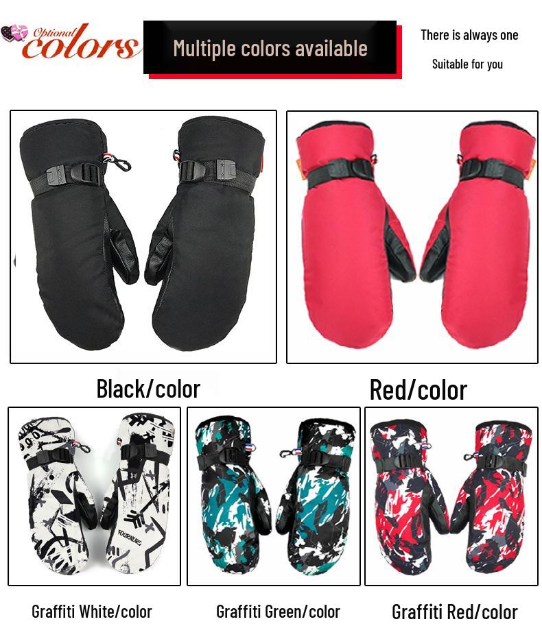 Real Down Winter Touchscreen Ski Gloves for Men & Women – Non-slip, Windproof, Thickened for Warmth.