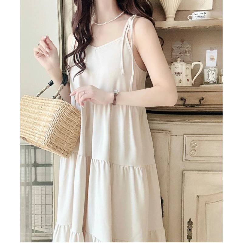 

Летнее женское платье-комбинация Sweet Cake с бретелями, повседневные платья M абрикосовый