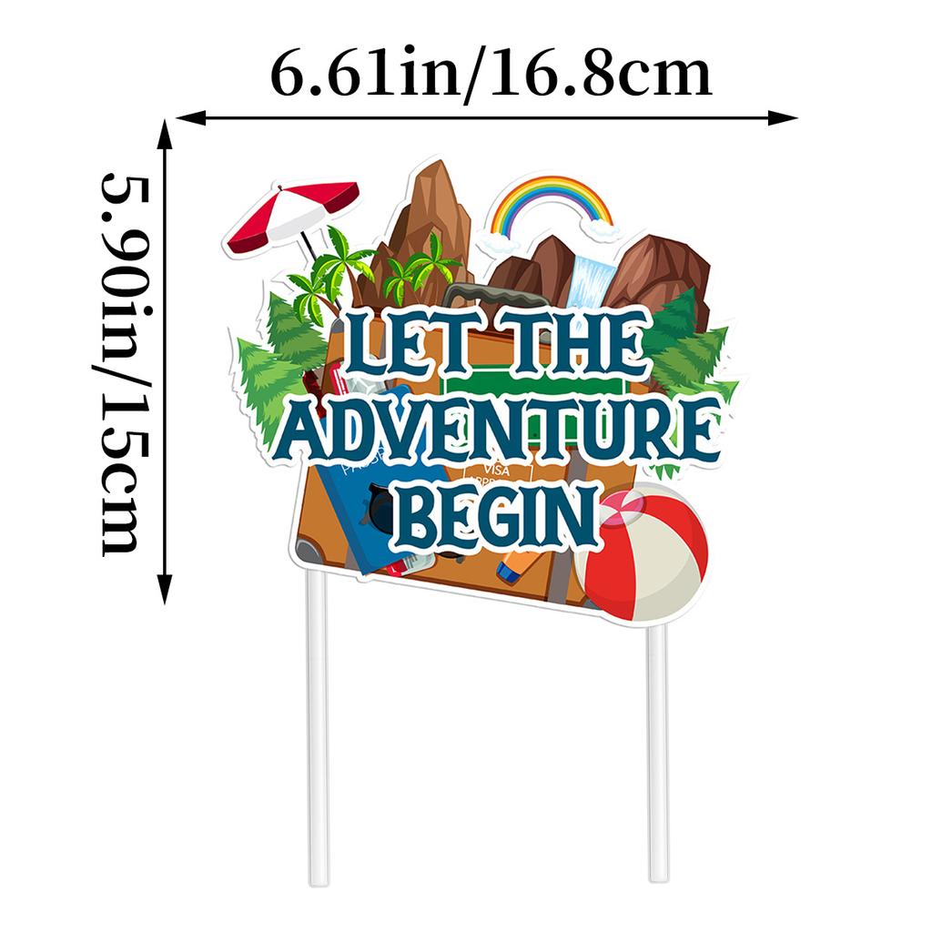 Travel Adventure Birthday Party Decoration Arrangement Retirement Around The World Balloon Flag Set Customization