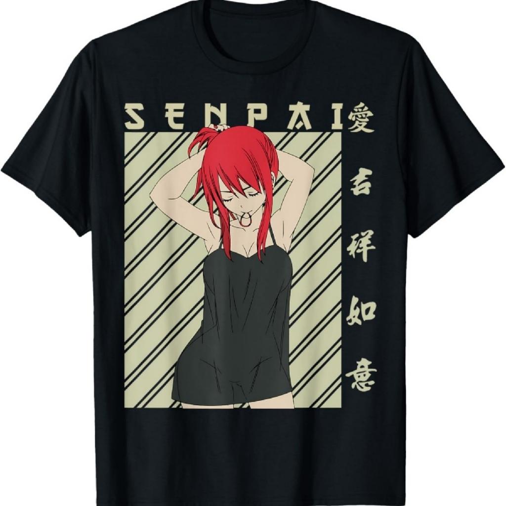 Sexy Waifu Otaku Anime Girl Japanese with Red Hair T-Shirt