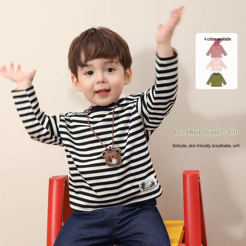 LUSON Toddler Boys  Striped Long Sleeve T-Shirt 80