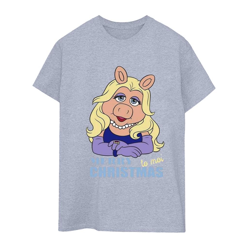 Disney Womens/Ladies Muppets Miss Piggy Queen Of Holidays Cotton Boyfriend T-Shirt